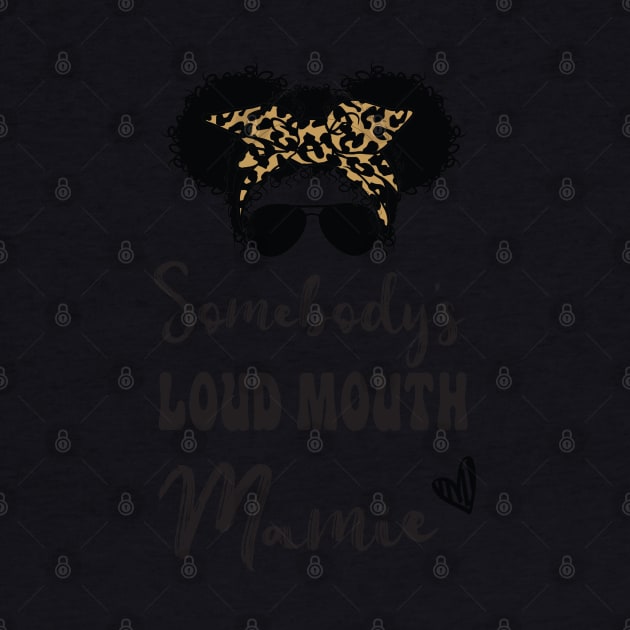 Perfect Afro Somebodys Loud Mouth Mamie, Leopard Bandana Sunglasses by WassilArt